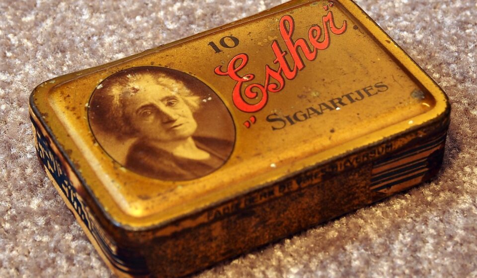 box, metal, old, product, cigar, design, container, storage, shape, weathered, small, package, retro, brown box