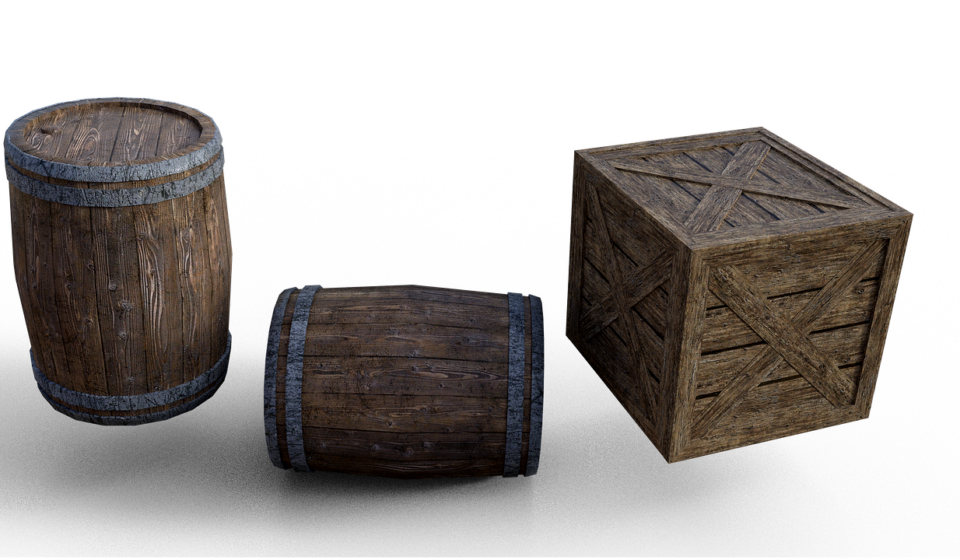 barrel, box, wood, isolated, barrel, barrel, barrel, barrel, barrel, box, box